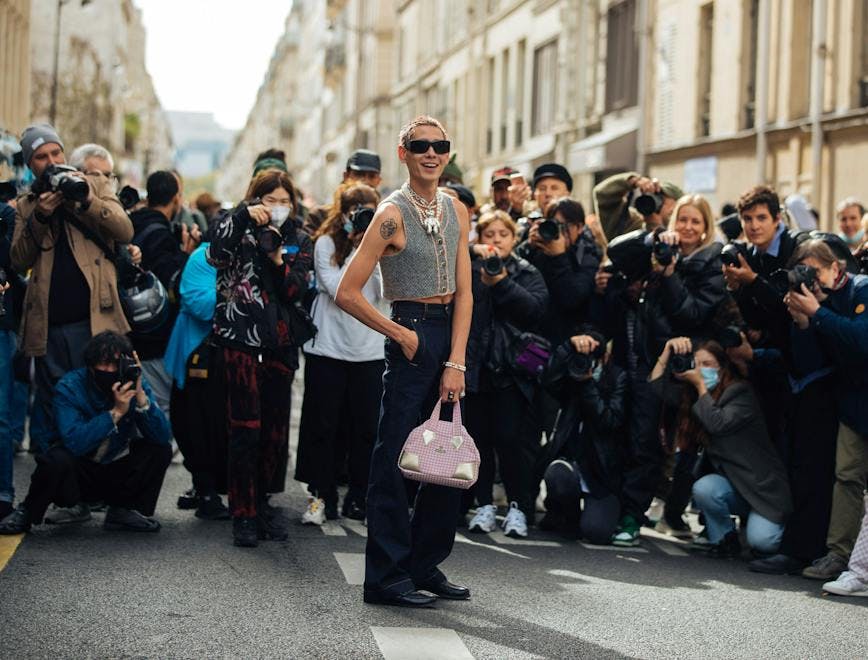 paris paparazzi person adult female woman shoe male man handbag sunglasses